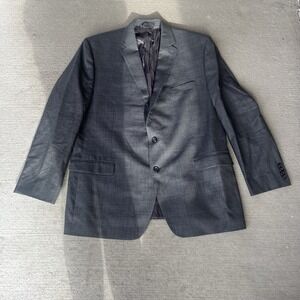 Ralph Lauren Mens Wool Blazer Gray 48L Sport Coat Two Button Suit Jacket